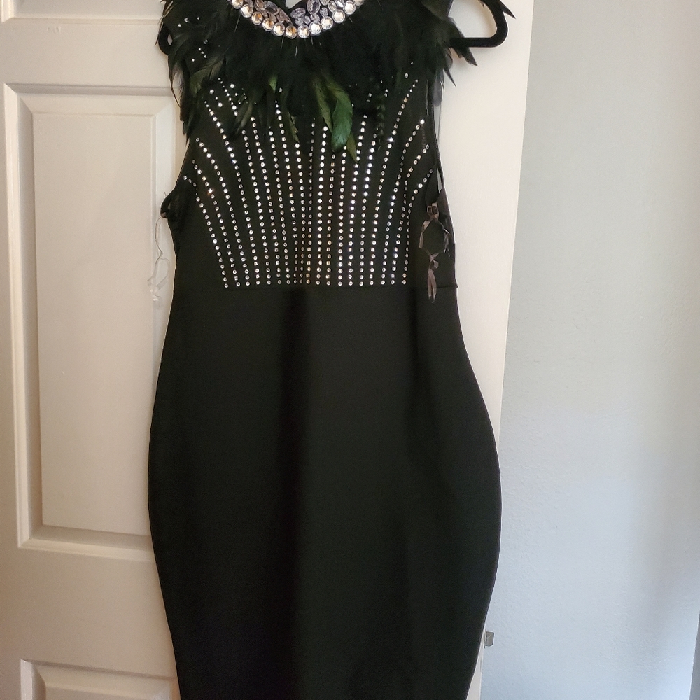 Sequin feather dress